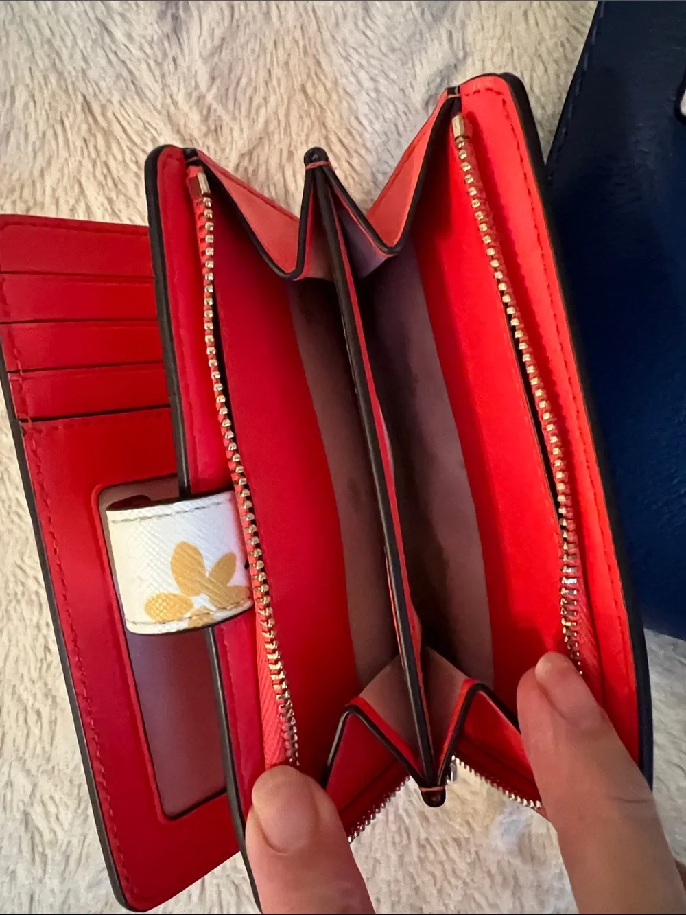 kate spade Navy and White Crossbody with Floral Wallet